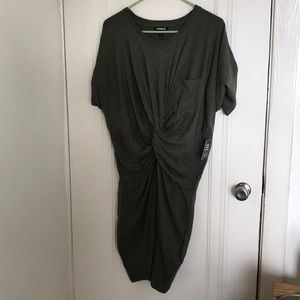 Express heathered olive green T-shirt dress L NWT